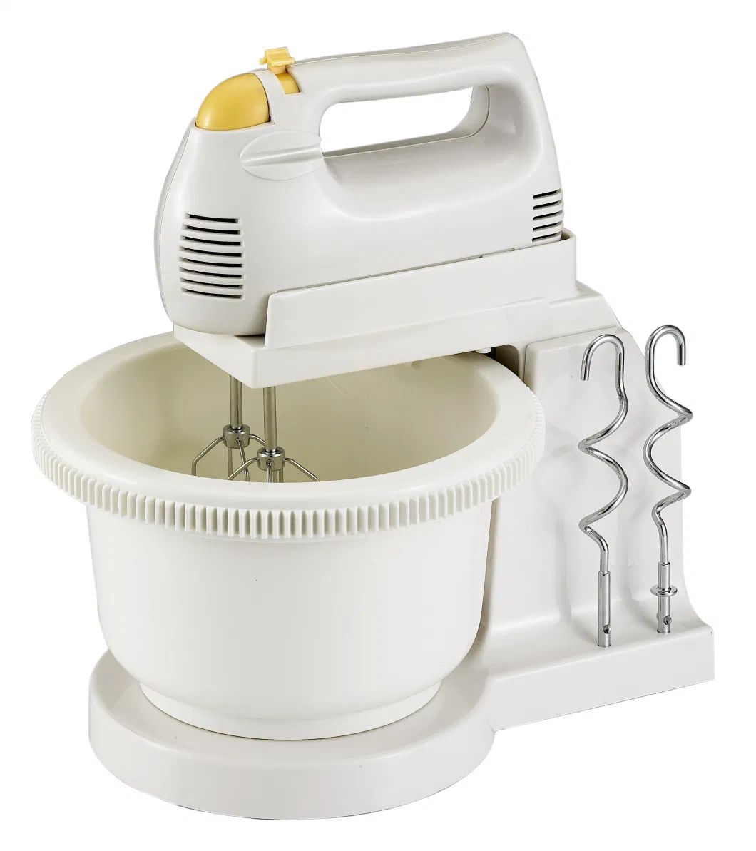 Plastic Housing 5-Speeds Hand Mixer with Dough and Beaters with Bowl (8818)